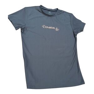 O’Neill Women’s Skims Slim Fit UV Protectant Shirt – Gray with Peach – Size M